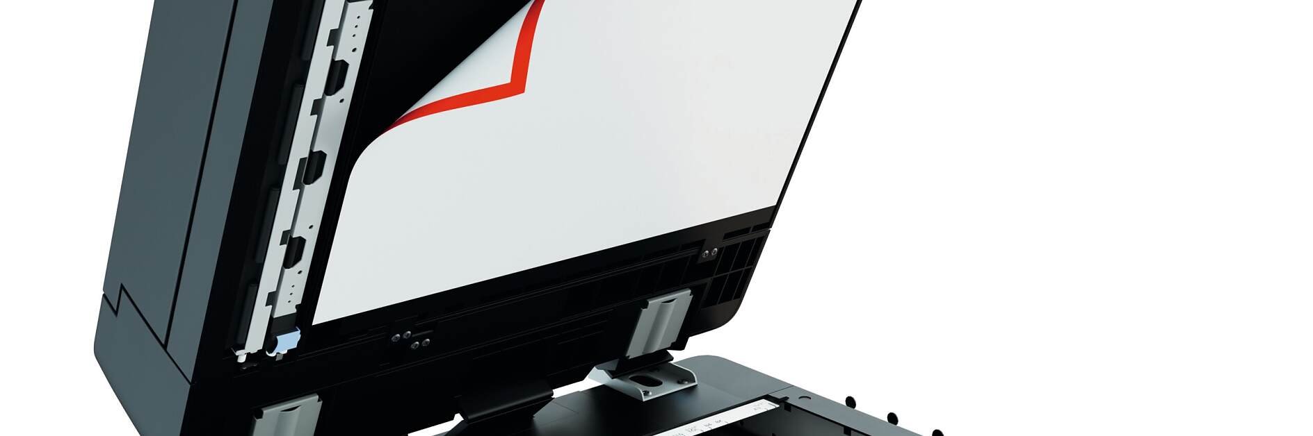 使用雙面膠帶，將文稿蓋板海綿固定到基板的背面。